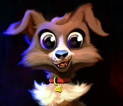 Size: 1248x1080 | Tagged: safe, artist:imalou, imported from derpibooru, winona, dog, collar, dog collar, female, looking at you, solo