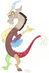 Size: 733x1091 | Tagged: safe, artist:soulsliver249, imported from derpibooru, discord, male, solo, traditional art