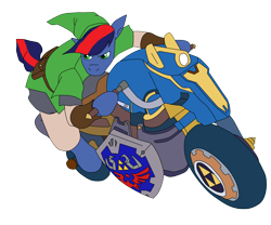 Size: 2556x2122 | Tagged: safe, artist:dragondaak, imported from derpibooru, oc, oc only, oc:link, pony, mario kart 8, ponified, simple background, solo, the legend of zelda