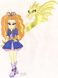Size: 769x1039 | Tagged: safe, artist:soulsliver249, imported from derpibooru, adagio dazzle, siren, equestria girls, boots, evil grin, grin, high heel boots, smiling, traditional art