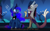 Size: 1780x1112 | Tagged: safe, artist:elementalokami, imported from derpibooru, discord, princess luna, castle, crown, dialogue, exclamation point, happy, implied magical straight spawn, jewelry, lunacord, male, male pregnancy, precord, pregcord, pregnancy test, pregnant, regalia, shipping, sitting, smiling, straight, surprised, unexpected, wavy mouth