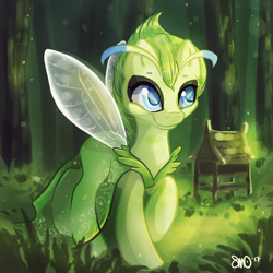 Size: 3000x3000 | Tagged: safe, artist:bean-sprouts, imported from derpibooru, celebi, forest, pokémon, ponified, solo