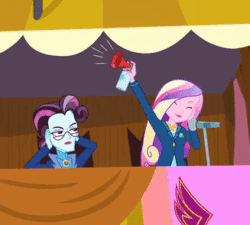 Size: 327x294 | Tagged: safe, imported from derpibooru, screencap, princess cadance, principal abacus cinch, equestria girls, friendship games, animated, cropped, dean cadance, female, gif