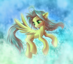 Size: 846x748 | Tagged: safe, artist:imanika, imported from derpibooru, oc, oc only, oc:cloud up, pegasus, pony, female, flying, mare, solo