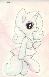 Size: 679x1053 | Tagged: safe, artist:slightlyshade, imported from derpibooru, trixie, pony, unicorn, clothes, dress, female, mare, solo, traditional art