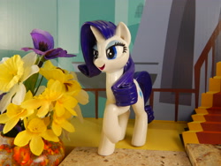 Size: 4608x3456 | Tagged: safe, artist:deadheartmare, imported from derpibooru, rarity, pony, absurd resolution, craft, female, flower, photo, raised hoof, sculpture, solo, traditional art