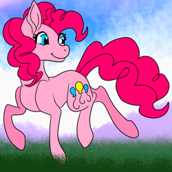 Size: 1600x1600 | Tagged: safe, artist:brainiac, imported from derpibooru, pinkie pie, pony, female, flat color, flat colors, full body, solo