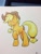 Size: 900x1200 | Tagged: safe, artist:kittyhawk-contrail, imported from derpibooru, applejack, pony, female, happy, solo, traditional art