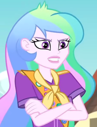 Size: 578x756 | Tagged: safe, imported from derpibooru, screencap, princess celestia, equestria girls, legend of everfree, angry, cropped, female, principal celestia, solo