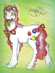 Size: 1401x1862 | Tagged: safe, artist:animagicworld, imported from derpibooru, mistletoe (g3), pony, female, g3, solo, traditional art