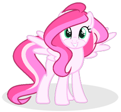 Size: 548x504 | Tagged: safe, artist:lnspira, imported from derpibooru, oc, oc only, oc:blossom feather, pegasus, pony, female, mare, simple background, smiling, solo, spread wings, transparent background