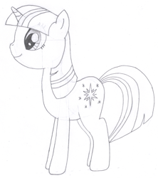 Size: 1096x1236 | Tagged: safe, artist:aafh, imported from derpibooru, twilight sparkle, pony, female, monochrome, solo, traditional art