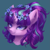 Size: 1467x1473 | Tagged: safe, artist:orchidpony, imported from derpibooru, starlight glimmer, pony, unicorn, alternate hairstyle, beautiful, blue background, bust, ear fluff, female, floral head wreath, flower, flower in hair, fluffy, heart eyes, lidded eyes, looking at you, messy mane, ponytail, portrait, pretty, simple background, smiling, solo, teal background, wingding eyes