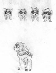 Size: 1024x1333 | Tagged: safe, artist:starkrush, imported from derpibooru, oc, oc only, deer, peryton, bushy brows, facial expressions, pencil drawing, solo