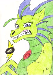 Size: 2317x3289 | Tagged: safe, artist:sapphire42, imported from derpibooru, oc, oc only, oc:harmony glee, hippocampus, merpony, siren, jewelry, pendant, simple background, solo, traditional art, white background