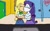 Size: 1131x707 | Tagged: safe, artist:ktd1993, imported from derpibooru, applejack, rarity, human, equestria girls, bathroom, eyes closed, female, kiss on the lips, kissing, lesbian, rarijack, shipping, total drama
