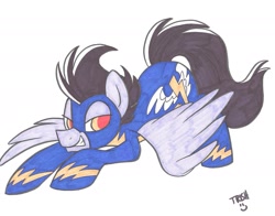 Size: 1997x1569 | Tagged: safe, artist:nanook123, imported from derpibooru, oc, oc only, oc:wing, pegasus, pony, solo, wonderbolts