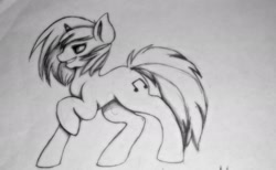 Size: 2092x1287 | Tagged: safe, artist:lerainbowturtle, imported from derpibooru, dj pon-3, vinyl scratch, pony, female, photo, solo, traditional art