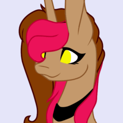 Size: 500x500 | Tagged: safe, artist:symphstudio, artist:xxmissteaxx, imported from derpibooru, oc, oc only, oc:booklin, pony, unicorn, animated, blinking, female, gif, mare, simple background, solo