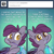 Size: 800x800 | Tagged: safe, artist:1trick, imported from derpibooru, oc, oc only, oc:night stitch, bat pony, pony, ask night stitch, :t, abstract background, ask, dilated pupils, ear tufts, existential crisis, female, frown, gritted teeth, hoof hold, looking at you, mare, meta, mouth hold, raised hoof, sad, sewing, shrunken pupils, slit eyes, slit pupils, solo, text, tumblr, twitter, wat, wavy mouth, wide eyes