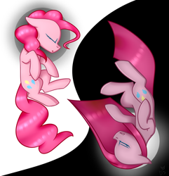 Size: 1930x2000 | Tagged: safe, artist:despotshy, imported from derpibooru, pinkie pie, duality, eyes closed, pinkamena diane pie, upside down, yin-yang