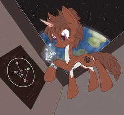 Size: 919x851 | Tagged: artist needed, source needed, safe, imported from derpibooru, oc, oc only, pony, unicorn, earth, magic, male, needs more jpeg, raised hoof, solo, stallion