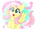 Size: 2048x1736 | Tagged: safe, artist:matchapony, imported from derpibooru, fluttershy, pony, cute, female, floral head wreath, flower, looking up, open mouth, shyabetes, smiling, solo, spread wings, wings