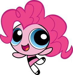 Size: 973x1000 | Tagged: safe, artist:phucknuckl, imported from derpibooru, pinkie pie, female, pink, powerpuffified, simple background, solo, the powerpuff girls, transparent background