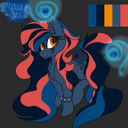 Size: 2560x2560 | Tagged: safe, artist:brokensilence, imported from derpibooru, oc, oc only, oc:midnight star, orbs, reference sheet, solo, spiked wristband