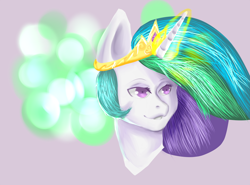 Size: 1280x948 | Tagged: safe, artist:riro-ryder, imported from derpibooru, princess celestia, female, grin, magic, simple background, smiling, smirk, solo