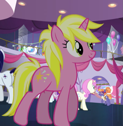 Size: 595x613 | Tagged: safe, imported from derpibooru, screencap, frazzle rock, moonlight raven, north point, sunshine smiles, twinkleshine, pony, unicorn, canterlot boutique, background pony, female, mare, solo focus
