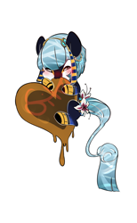 Size: 3700x6000 | Tagged: safe, artist:silverknight27, imported from derpibooru, oc, oc only, original species, pond pony, absurd resolution, chibi, chocolate heart, egyptian, nemes, nom, simple background, solo, transparent background, watermark