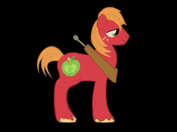 Size: 598x448 | Tagged: safe, artist:sidekick, imported from derpibooru, big macintosh, earth pony, pony, 3d, animated, black background, gif, male, simple background, solo, stallion