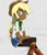 Size: 561x654 | Tagged: safe, artist:baekgup, color edit, edit, editor:rmzero, imported from derpibooru, applejack, equestria girls, clothes, colored, dark skin, female, hat, human coloration, pantyhose, sitting, solo