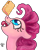 Size: 800x1009 | Tagged: safe, artist:gingerfoxy, imported from derpibooru, pinkie pie, balancing, female, food, ice cream, ice cream sandwich, ponies balancing stuff on their nose, simple background, solo, tongue out, transparent background, treat on nose