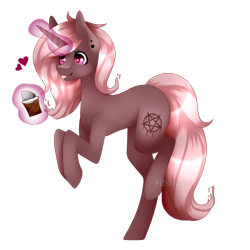 Size: 1024x1024 | Tagged: safe, artist:itsizzybel, imported from derpibooru, oc, oc only, pony, unicorn, female, heart, magic, mare, simple background, solo, tongue out, transparent background