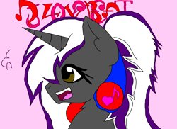 Size: 3507x2550 | Tagged: safe, artist:lyoka, deleted from derpibooru, imported from derpibooru, oc, oc only, oc:dj love beat, pony, unicorn, female, headphones, mare, solo