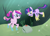 Size: 1200x857 | Tagged: safe, artist:manateemckenzie, imported from derpibooru, princess cadance, twilight sparkle, crab, snail, diving, female, filly, filly twilight sparkle, flippers, flippers (gear), goggles, swimming, swimming goggles, teen princess cadance, underwater, water, younger