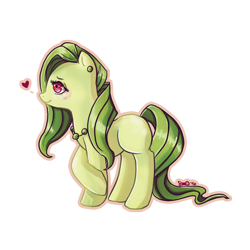 Size: 3000x3000 | Tagged: safe, artist:bean-sprouts, imported from derpibooru, chikorita, earth pony, pony, crossover, heart, pokémon, ponified, simple background, solo, transparent background