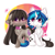 Size: 1024x1024 | Tagged: safe, artist:tolsticot, imported from derpibooru, dj pon-3, octavia melody, vinyl scratch, earth pony, pony, unicorn, blushing, cheek fluff, chest fluff, duo, ear fluff, female, floppy ears, fluffy, lesbian, scratchtavia, shipping, simple background, white background