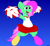 Size: 1300x1200 | Tagged: safe, artist:theimmortalwolf, derpibooru exclusive, imported from derpibooru, minty, cheerleader, clothes, commission, cute, eyestrain warning, female, needs more saturation, pom pom, skirt, socks, solo