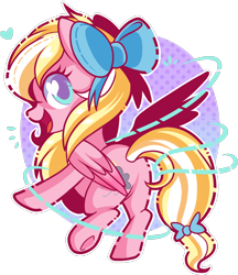 Size: 1000x1155 | Tagged: safe, artist:xwhitedreamsx, imported from derpibooru, oc, oc only, oc:bay breeze, pegasus, pony, bow, commission, cute, female, hair bow, heart eyes, looking back, mare, ocbetes, open mouth, rear view, simple background, smiling, solo, transparent background, wingding eyes