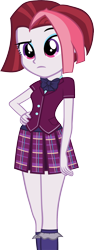 Size: 890x2365 | Tagged: safe, artist:ironm17, edit, imported from derpibooru, cayenne, equestria girls, clothes, crystal prep academy uniform, equestria girls-ified, female, hand on hip, pleated skirt, school uniform, simple background, skirt, socks, solo, transparent background, vector