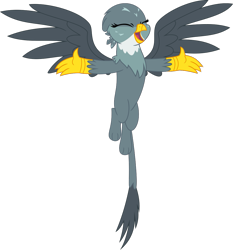 Size: 1007x1080 | Tagged: safe, artist:iknowpony, imported from derpibooru, gabby, griffon, the fault in our cutie marks, .svg available, eyes closed, female, open mouth, simple background, solo, transparent background, vector, wings