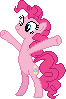 Size: 66x99 | Tagged: safe, artist:iknowpony, imported from derpibooru, pinkie pie, earth pony, pony, spice up your life, bipedal, cutie mark, female, hooves, mare, pixel art, simple background, smiling, solo, transparent background