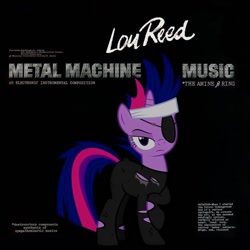 Size: 894x894 | Tagged: safe, imported from derpibooru, twilight sparkle, pony, unicorn, album cover, artifact, facebook, female, future twilight, lou reed, mare, metal machine music, parody, ponified album cover, solo