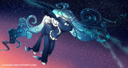 Size: 1200x645 | Tagged: safe, artist:ka-samy, imported from derpibooru, oc, oc only, oc:sirius, original species, pond pony, male, solo, space, stallion, stars