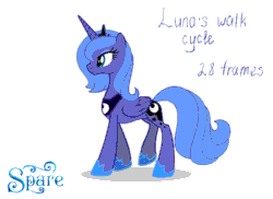 Size: 700x509 | Tagged: safe, artist:stasysolitude, imported from derpibooru, princess luna, pony, animated, female, gif, s1 luna, solo, walk cycle, walking