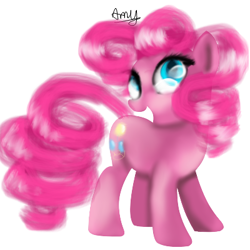 Size: 400x400 | Tagged: safe, artist:aliceandamy, imported from derpibooru, pinkie pie, pony, female, simple background, solo, white background