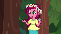 Size: 1280x720 | Tagged: safe, imported from derpibooru, screencap, gloriosa daisy, equestria girls, legend of everfree, female, magical geodes, solo